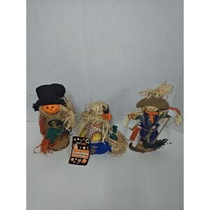 Forever Beautiful Vintage Autumn Fall Standing Scarecrows & Scarecrow On Swing